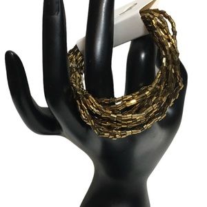 BROWNISH metallic brown beaded bracelet